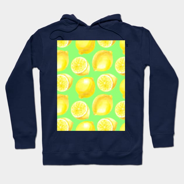 Watercolor lemons pattern Hoodie by katerinamk